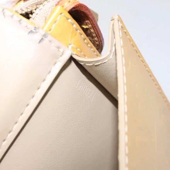 LOUIS VUITTON Monogram Vernis Motto Accessory Pouch Beige M91136 LV Auth MX027 - Picture 13 of 16